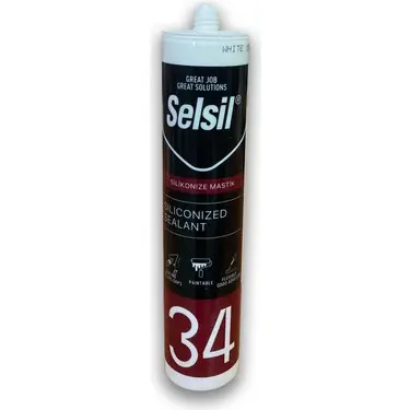 Selsil Mastik Silikonize Beyaz 34 450 gr