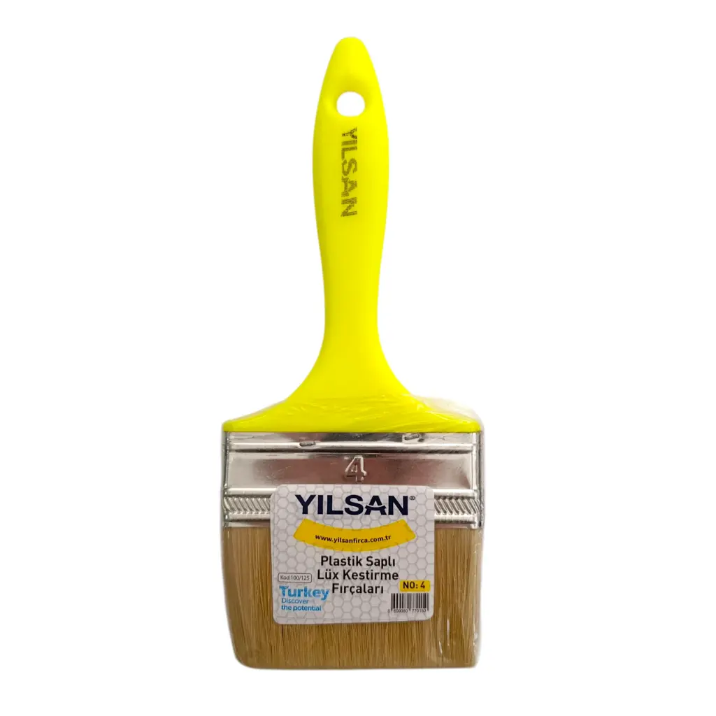 Yılsan Plastik Sarı Saplı Kestirme Fırçası No:4
